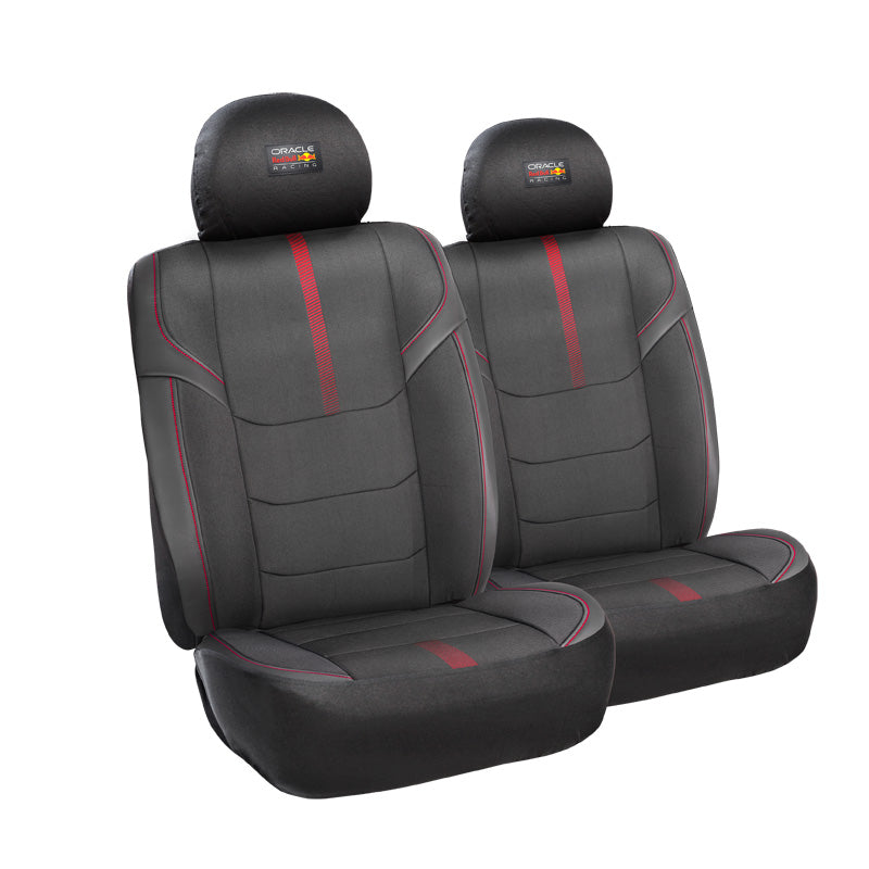 Red Bull Racing, Universal Seat Cover Set Pro - 6-Piece Set - Black/Red - Suitable for Side Airbags