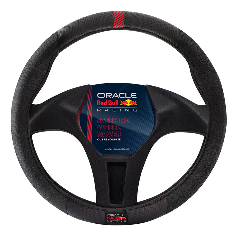 Red Bull Racing, Universal Steering Wheel Leather Cover - Type 01 - Black/Red