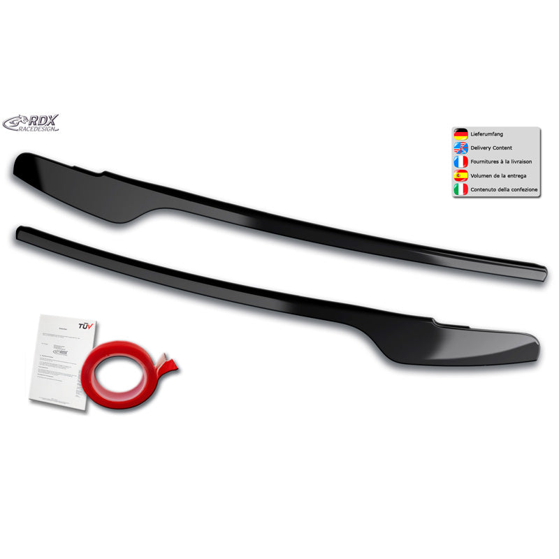 RDX Racedesign, Eyebrows, ABS Gloss Black, Fits Audi A4 (B8) Sedan/Avant Facelift 2011-2015, TÜV-approved