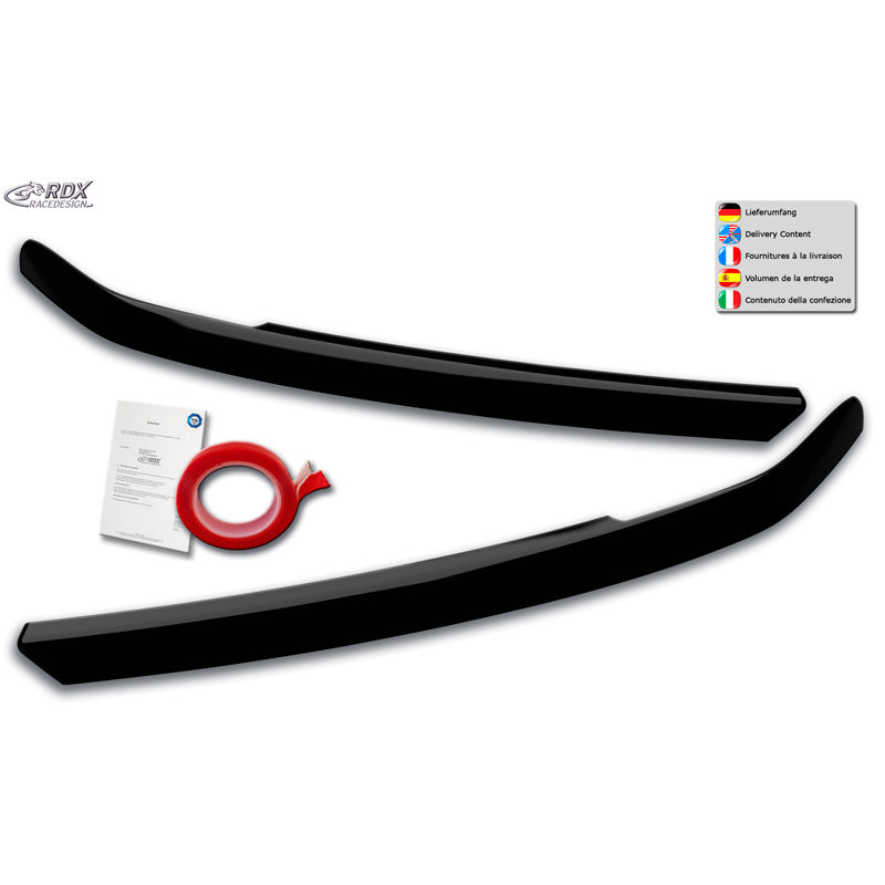 RDX Racedesign, Eyelids, Fits Audi A6 (C8) Sedan/Avant 2018- (ABS Gloss Black)