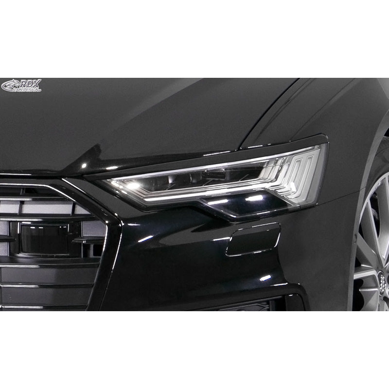 RDX Racedesign, Headlight Eyelids, fits Audi A6 (C8) Sedan/Avant 2018- (ABS)