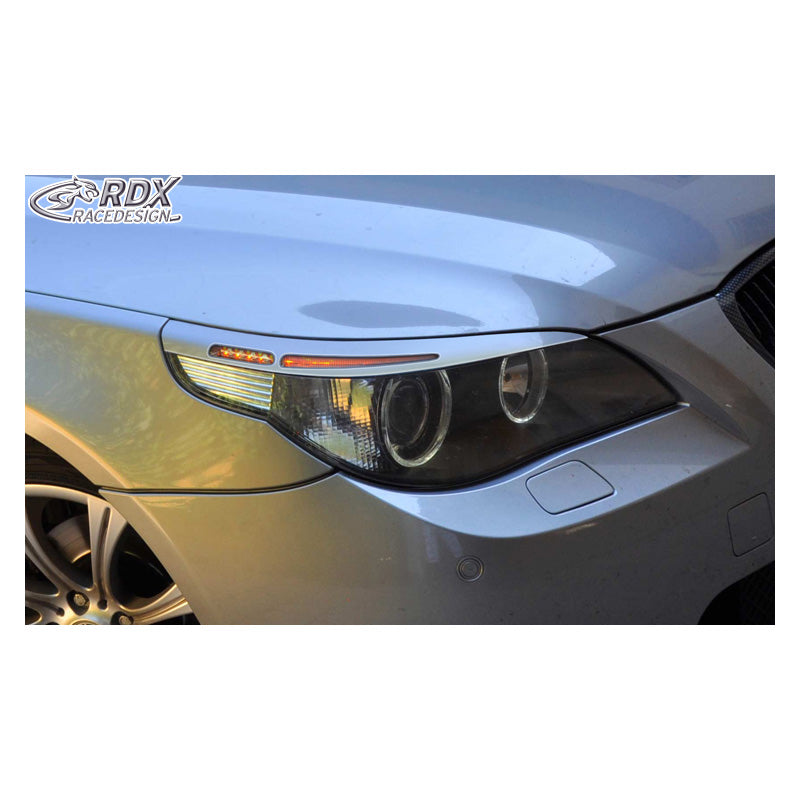 RDX Racedesign, Headlight Eyelids, fits BMW 5-Series E60/E61 Sedan/Touring 2003-2010 (ABS)