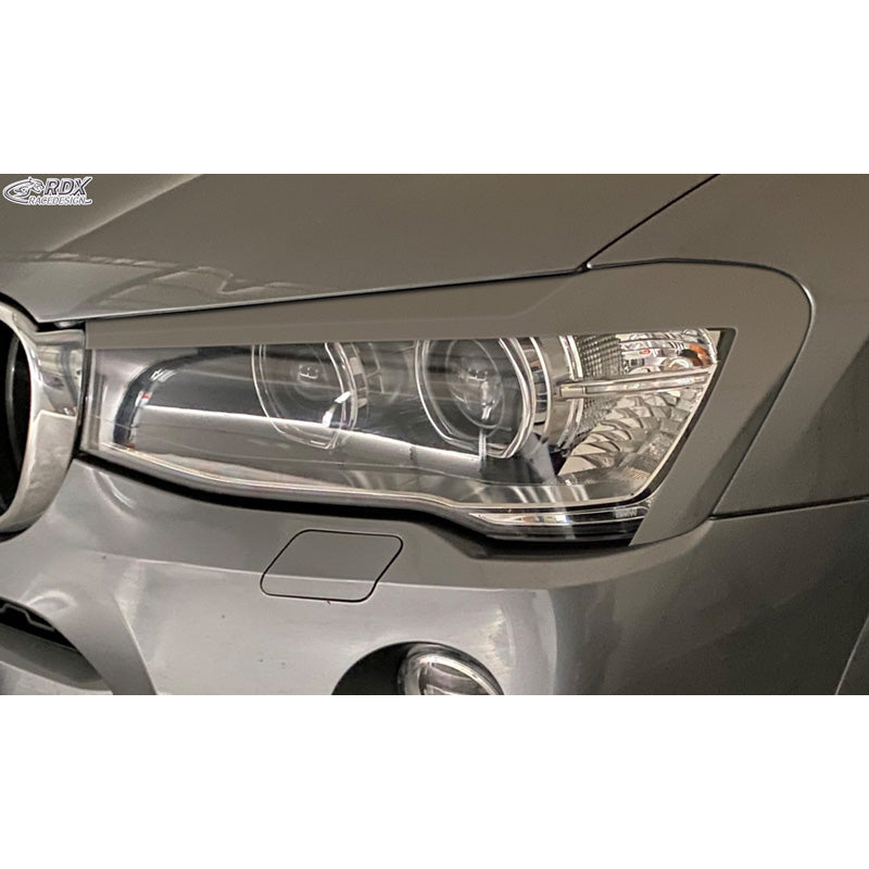 RDX Racedesign, Headlight Eyelids, fits BMW X3 (F25) Facelift & X4 (F26) 2014-2018 (ABS)