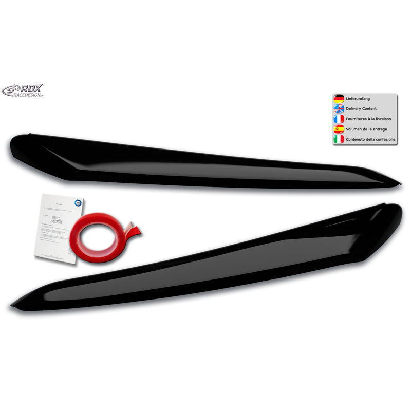 RDX Racedesign, Eyelids, fits Citroën Jumper & Fiat Ducato & Peugeot Boxer 2014- & Opel Movano 2021- (ABS Gloss Black)