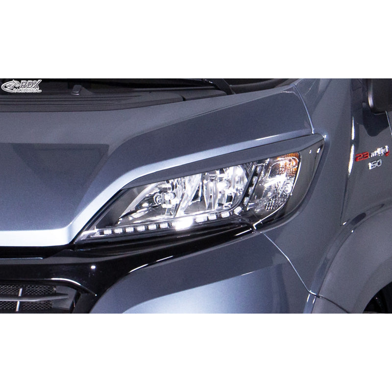 RDX Racedesign, Headlight Eyelids, Fits Citroën Jumper & Fiat Ducato & Peugeot Boxer 2014- & Opel Movano 2021- (ABS)