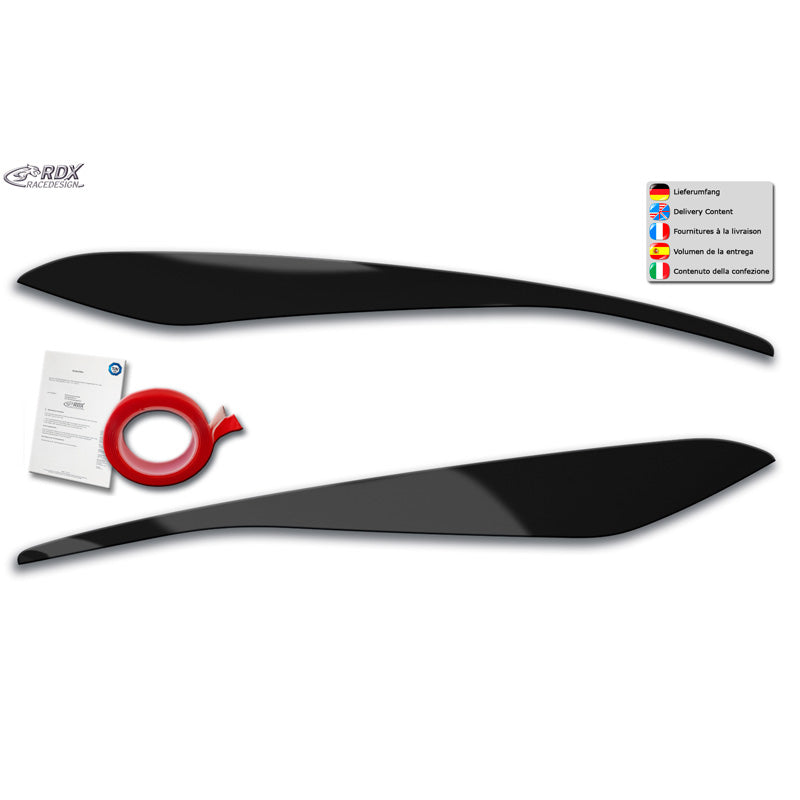 RDX Racedesign, Eyelids, fits Ford Fiesta MK8 2017-2022 (ABS Gloss Black)