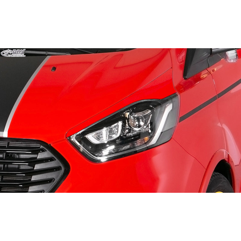 RDX Racedesign, koplampblenden, geschikt voor Ford Transit Custom & Tourneo Custom Facelift 2018- (ABS)