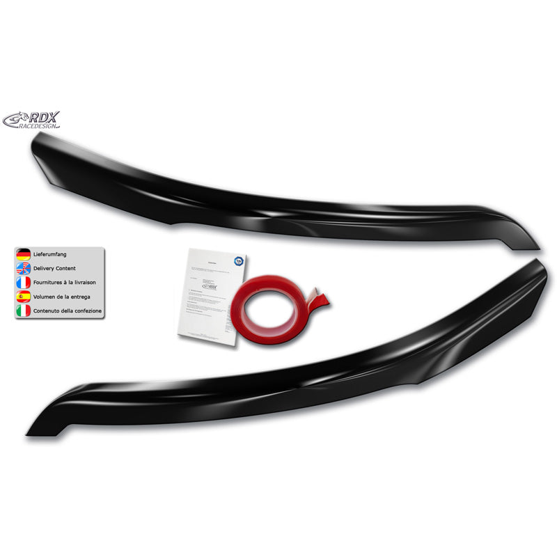 RDX, Eyebrows, Gloss Black, fits Ford Transit (Xenon and Halogen headlights) (2014-)