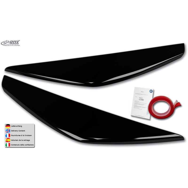 RDX, koplampspoiler, ABS glanzend zwart, geschikt voor Ford Kuga II (DM2) Facelift (2016-2019)