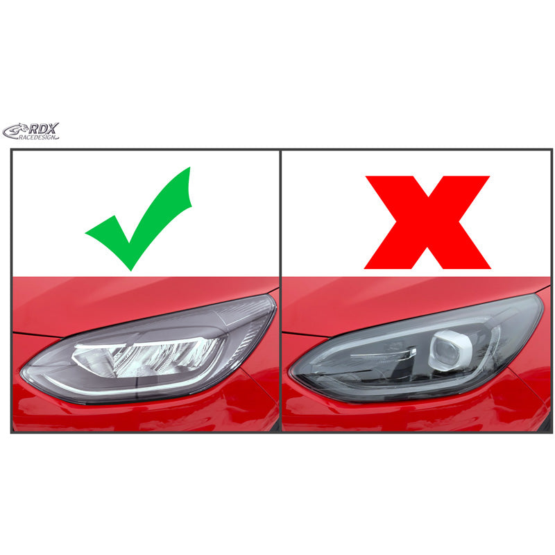 RDX, Øjenskygge, ABS Blank Sort, passer til Ford Fiësta VII Facelift (2022-2024)