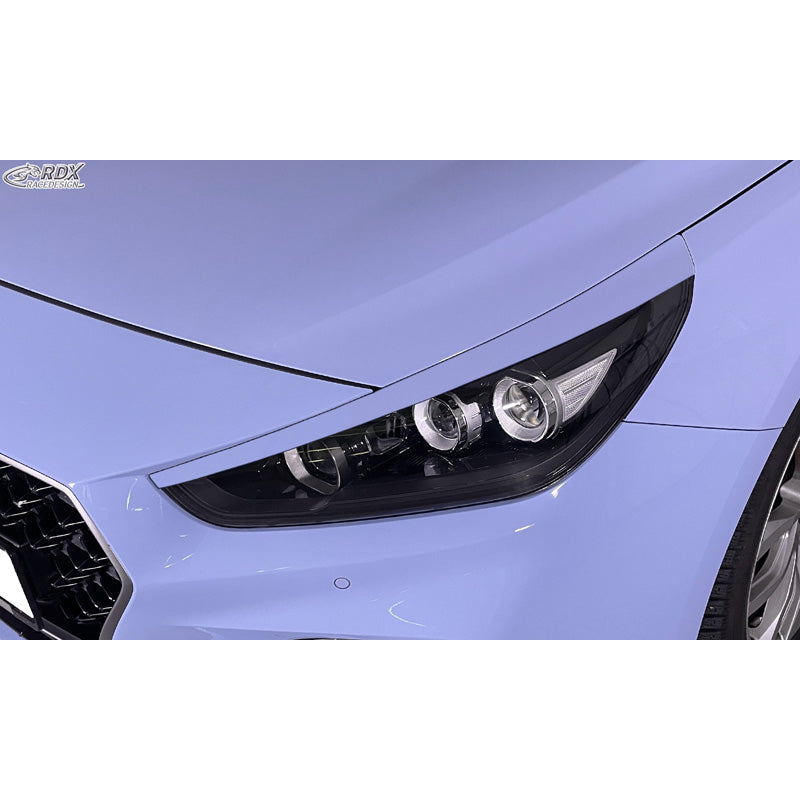 RDX Racedesign, Headlight Eyelids, Fits Hyundai i30 2017-2021 (ABS)