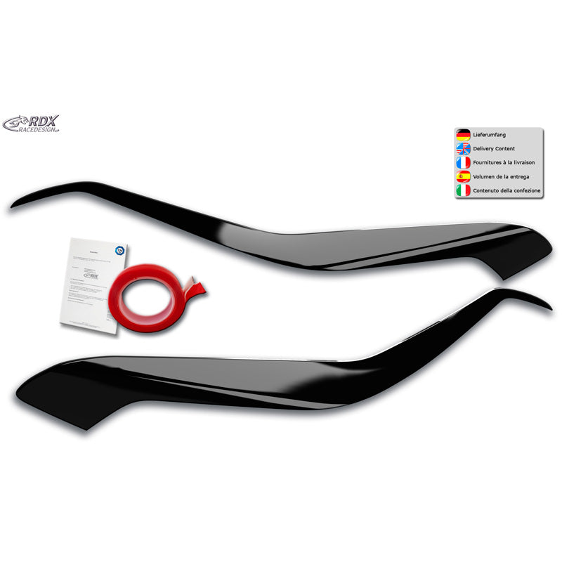 RDX Racedesign, Headlight Eyelids, Fits Kia Sportage 2015-2022 (ABS Gloss Black)