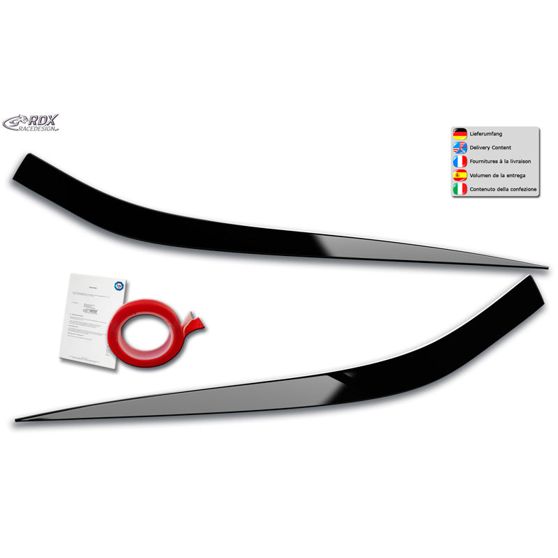 RDX Racedesign, Headlight Eyelids, Fits Kia XCeed (CD) 2019- (ABS Gloss Black)