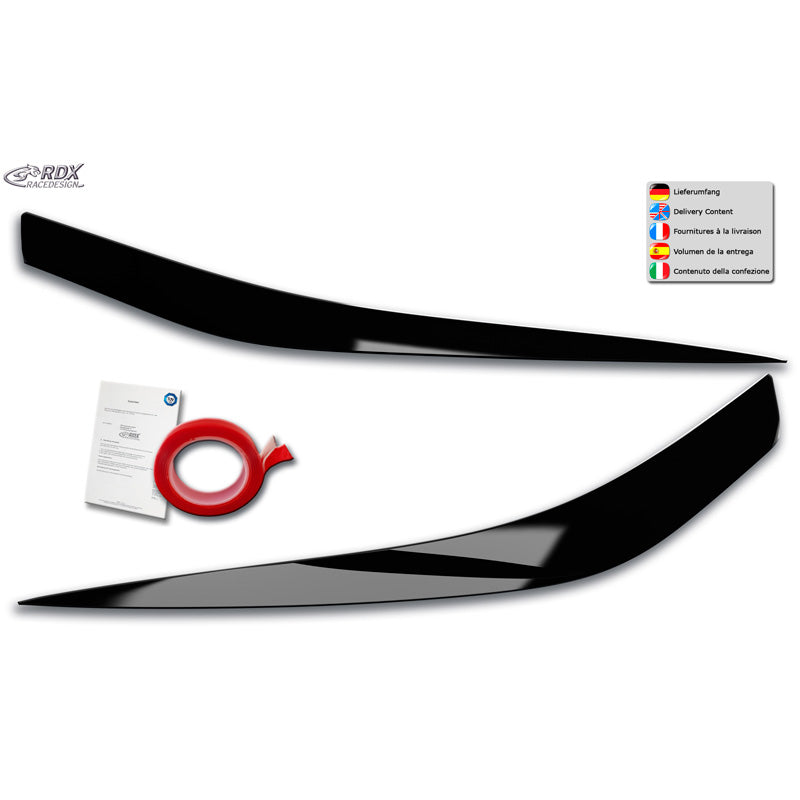 RDX Racedesign, Headlight Eyelids, fits Kia Ceed (CD) & ProCeed (CD) 2018- (ABS Gloss Black)