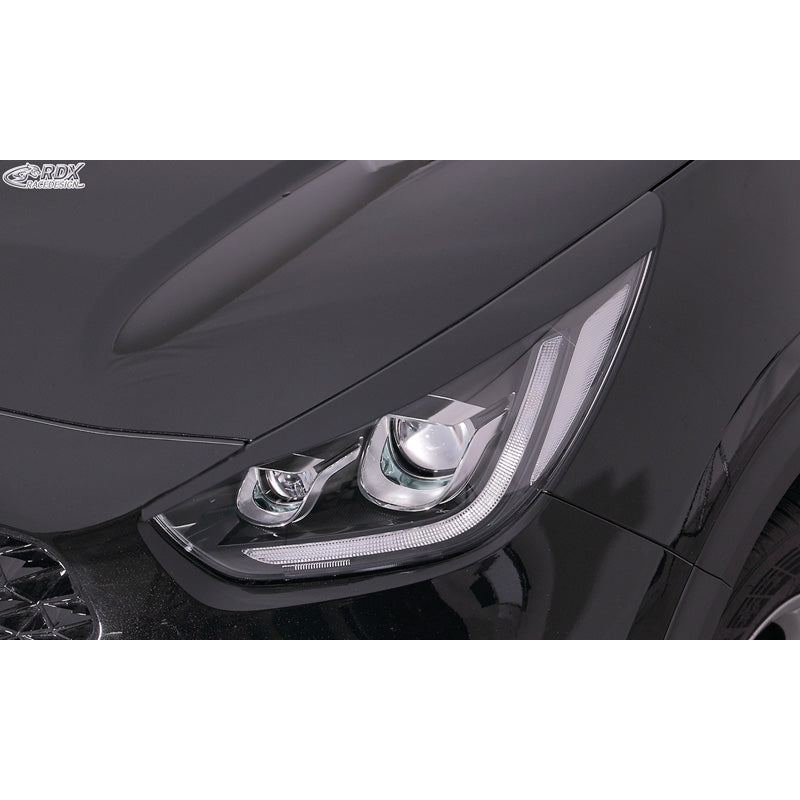 RDX Racedesign, koplampspoilers, past op Kia Niro, e-Niro & Niro Plus (alleen met LED-koplampen) 2016-2022 (ABS)