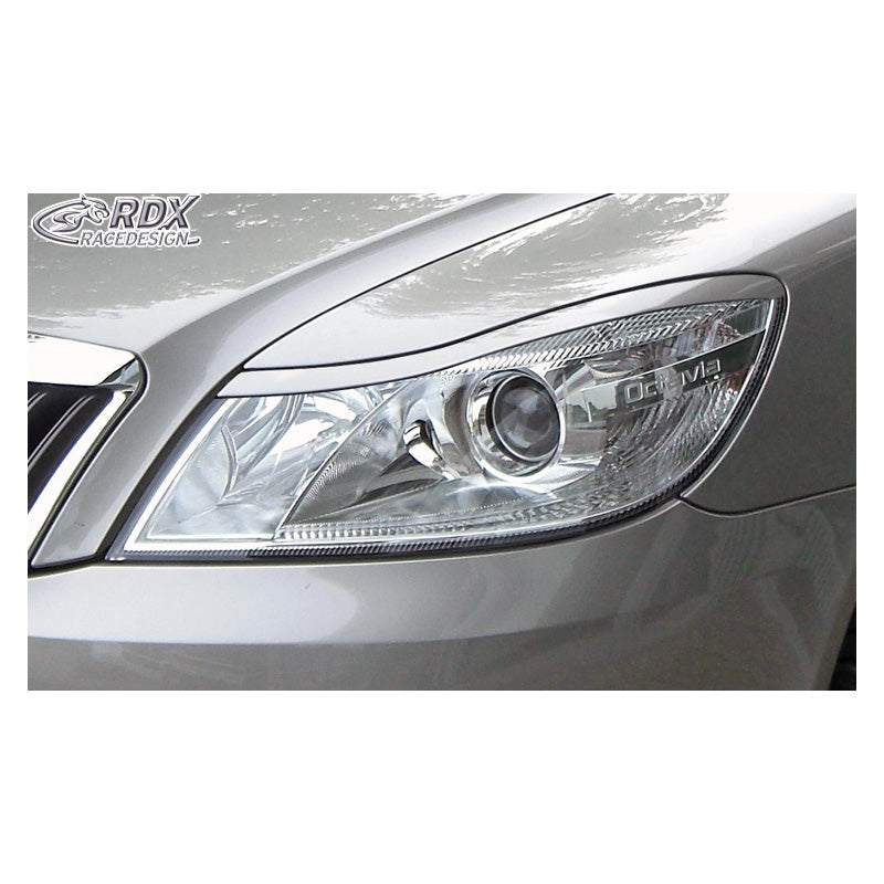 RDX Racedesign, Headlight Eyebrows, fits Skoda Octavia II Facelift 2009-2012 (ABS)