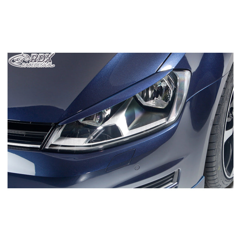 RDX Racedesign, koplampkappen, ABS/PUR kunststof, zwart, past op Volkswagen Golf VII (2012-2017)