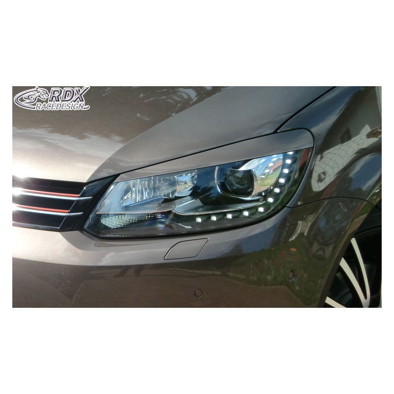 RDX Racedesign, paupières de phares, convient à Volkswagen Touran 1T1 Facelift 2011-2014 & Caddy 2010-2015 (ABS)