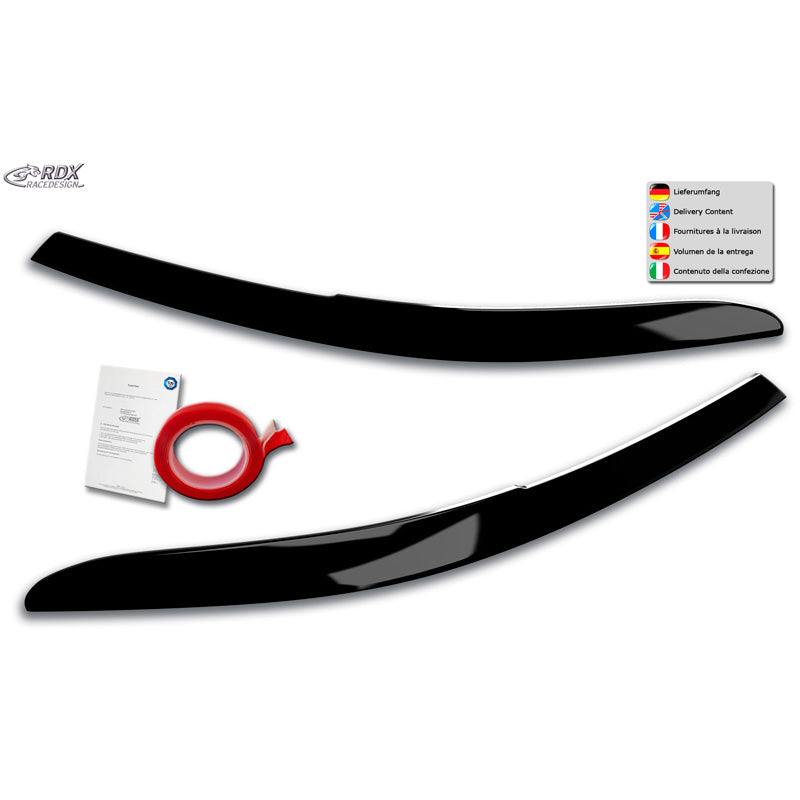 RDX Racedesign, Koplampwenkbrauwen, past op Volkswagen Passat 3G B8 2014-2019 & 2019- (ABS glanszwart)