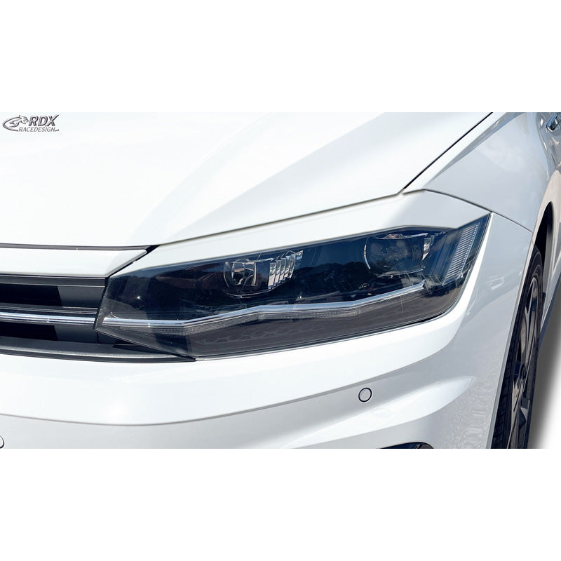 RDX Racedesign, Headlight eyebrows, fits Volkswagen Polo (AW) 2017- (ABS)