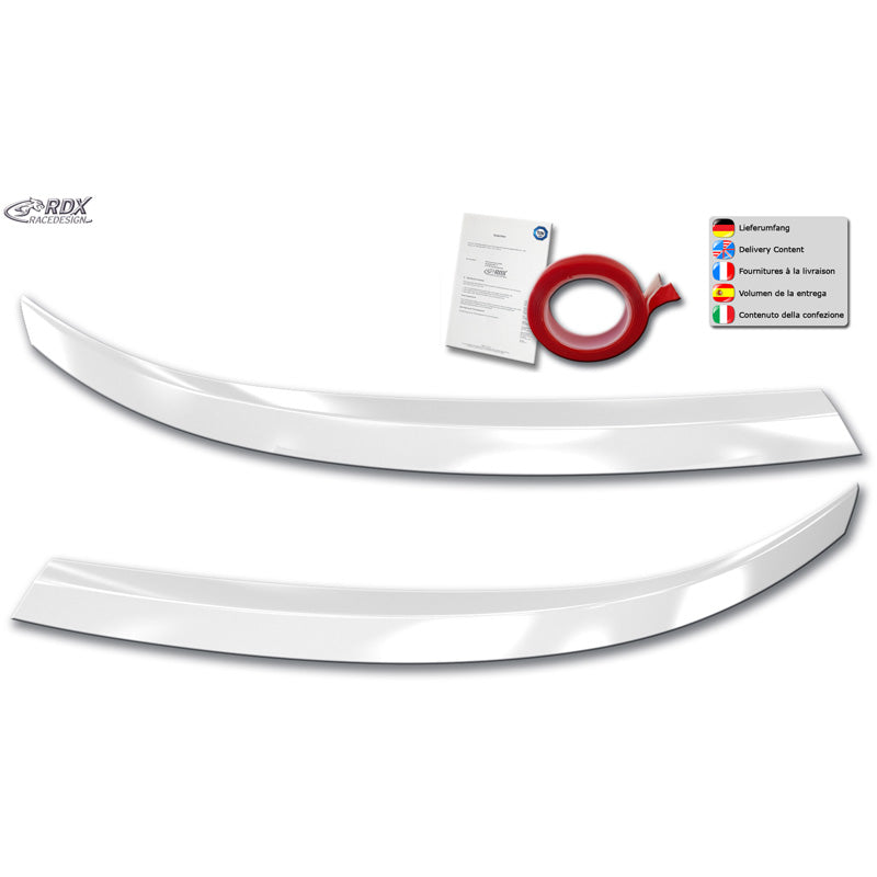 RDX, Headlight eyebrows, ABS Gloss White, fits Volkswagen Transporter T6.1 (2021-)