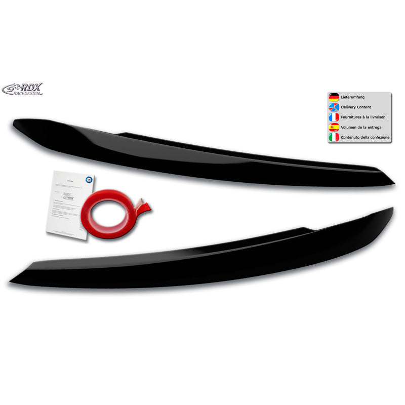 RDX Racedesign, koplampblenden, past op Volkswagen Touran (5T) 2015- (Halogen) (ABS glanzend zwart)