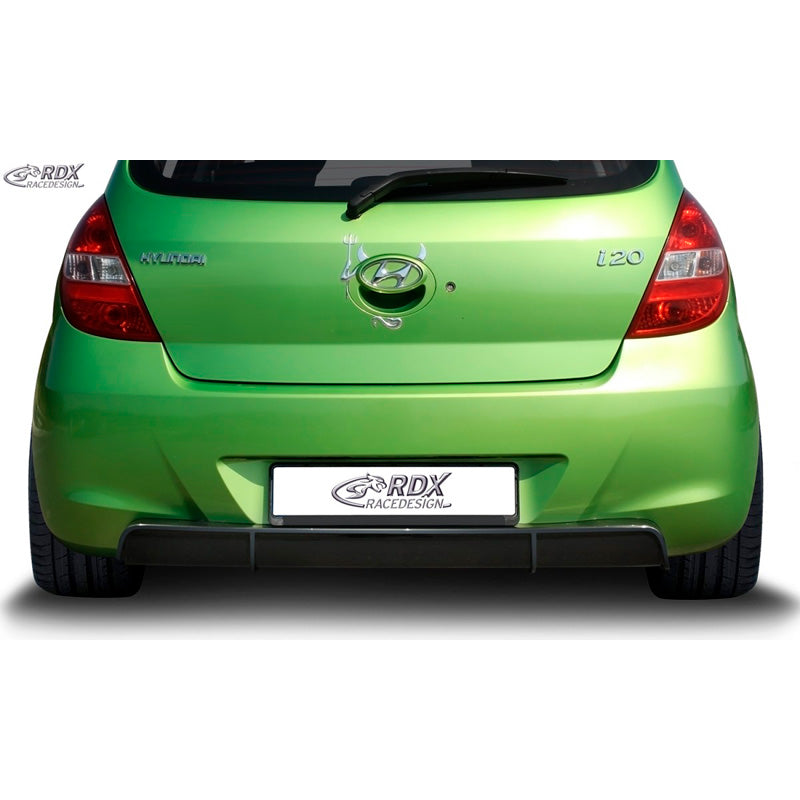 RDX Racedesign, jupe de pare-chocs arrière « Diffuseur », compatible avec Hyundai i20 PB/PBT 2008-2012 (ABS noir brillant)