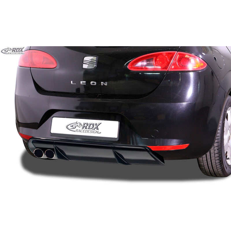 RDX Racedesign, jupe de pare-chocs arrière « Diffusor », convient pour Seat Leon 1P 2005-2008 sauf FR/Cupra (ABS noir brillant)