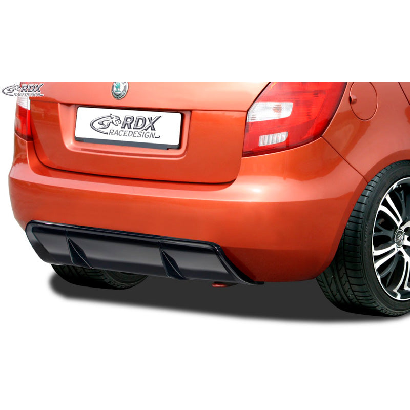 RDX Racedesign, jupe de pare-chocs arrière 'Diffusor', convient à Skoda Fabia II HB (5J) 2007-2014 (ABS noir brillant)