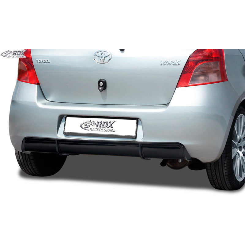 RDX Racedesign, Rear bumper skirt 'Diffusor', fits Toyota Yaris P9 2005-2008 (ABS glossy black)