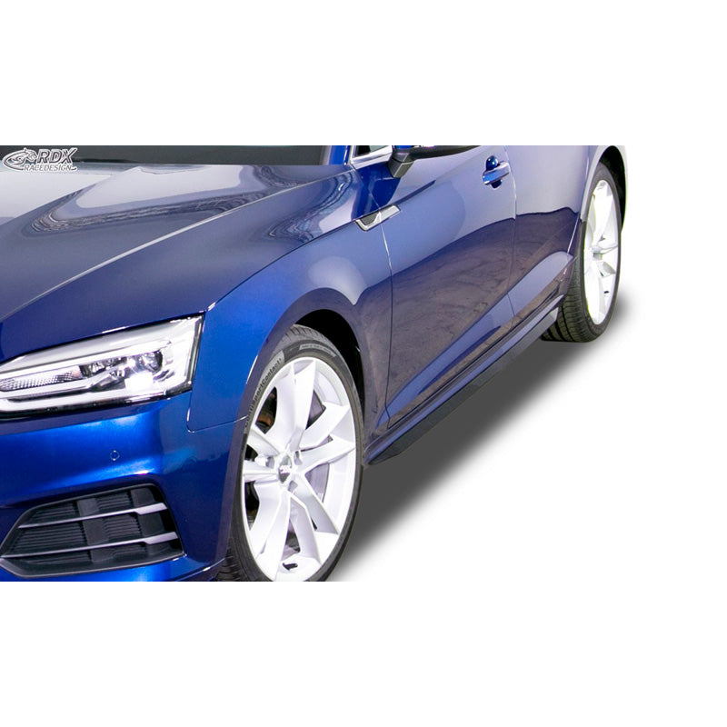 RDX Racedesign, Side skirts 'Slim', fits Audi A5 (F5) Coupe/Convertible/Sportback 2016- (ABS glossy black)