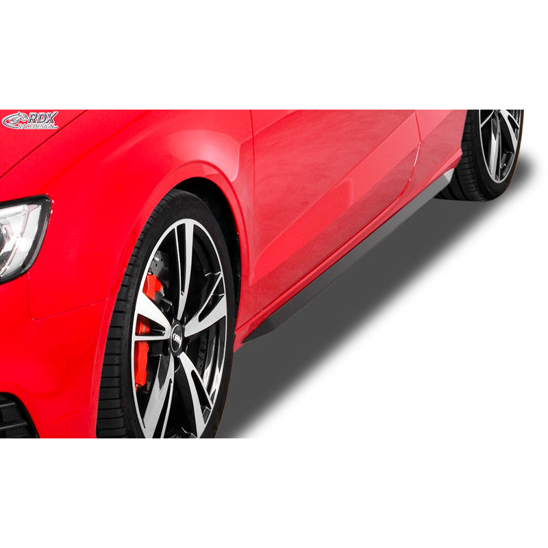RDX Racedesign, Side Skirts 'Slim', Fits Audi A3 (8V7) Cabrio 2013- (ABS glossy black)