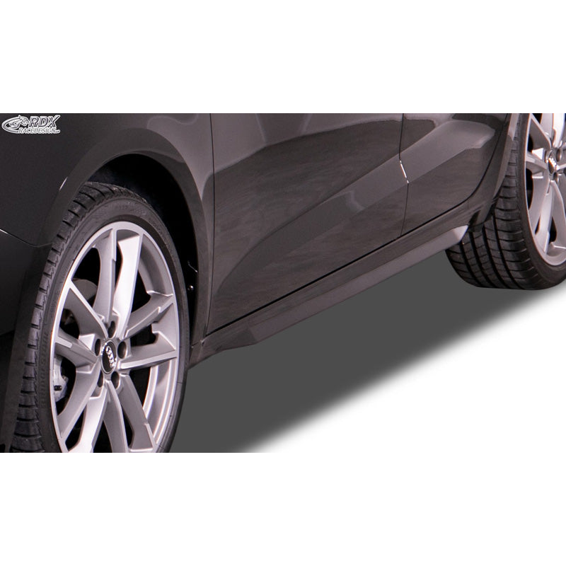 RDX Racedesign, Side skirts 'Slim', fits Audi A1 (GB) 2018- (ABS glossy black)