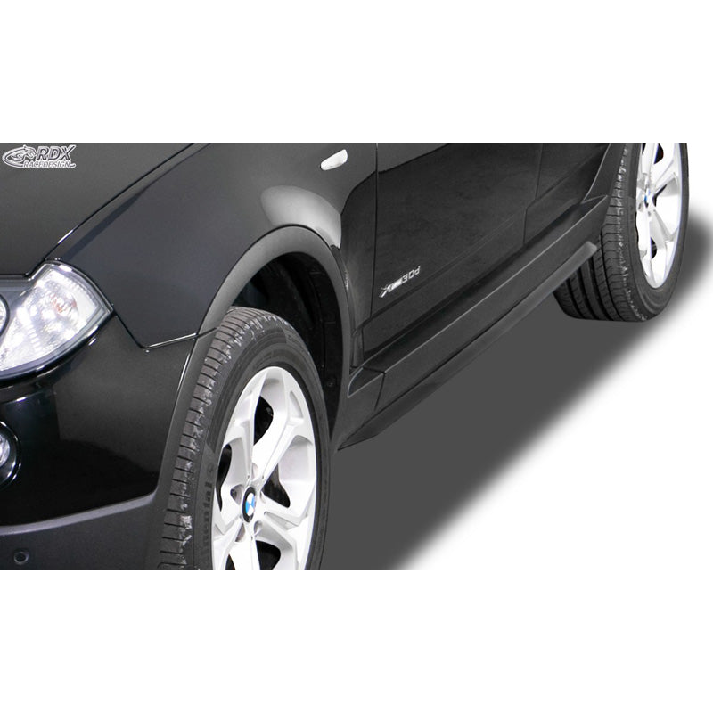 RDX Racedesign, Side Skirts 'Slim', Fits BMW X3 E83 2004-2010 (ABS glossy black)