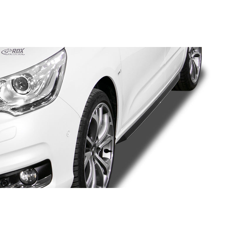 RDX Racedesign, Side skirts 'Slim', fits Citroën C4 (Type N) 2010-2018 (ABS glossy black)
