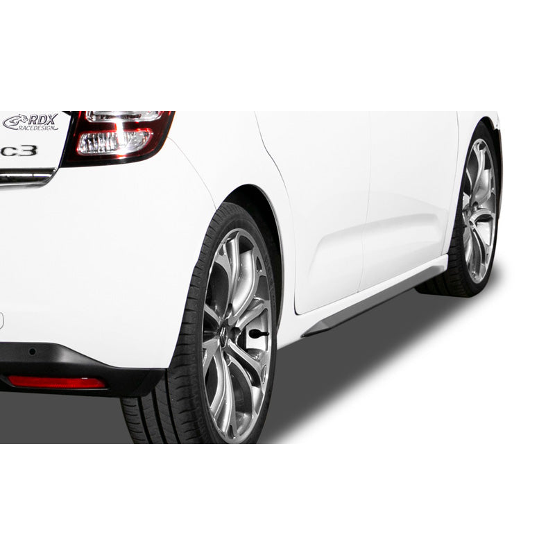 RDX Racedesign, sideskirts 'Slim', past op Citroën C3 2009-2016 (ABS glanzend zwart)
