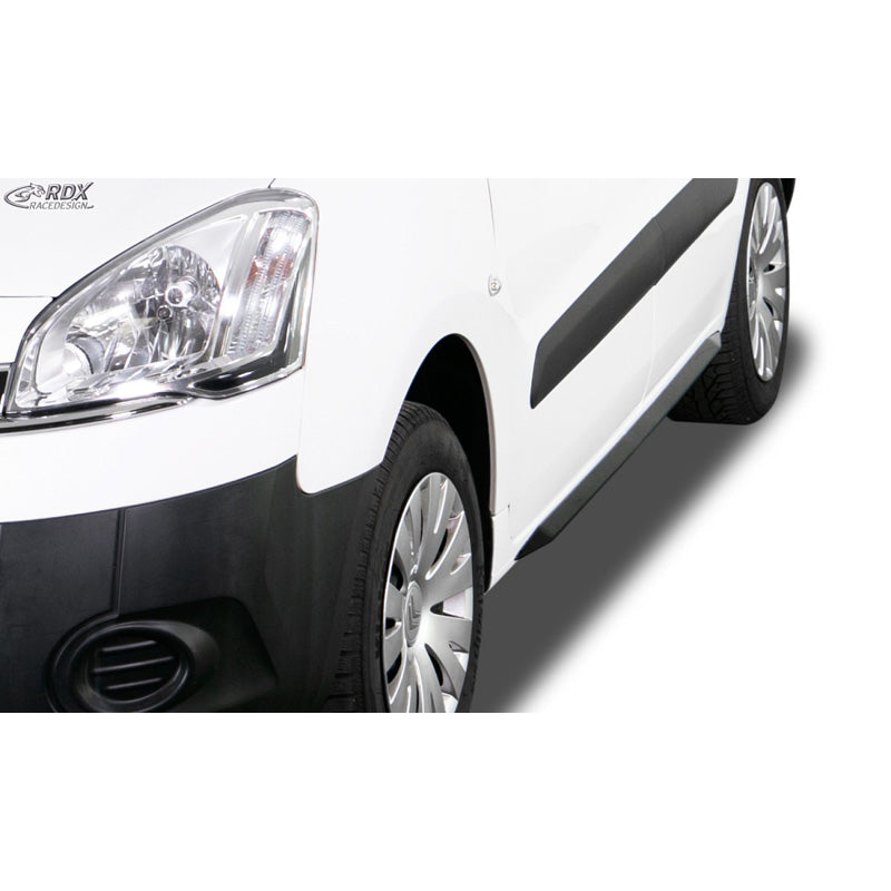 RDX Racedesign, Side skirts 'Slim', fits Citroën Berlingo (B9)/Peugeot Partner 2008-2018 (ABS glossy black)