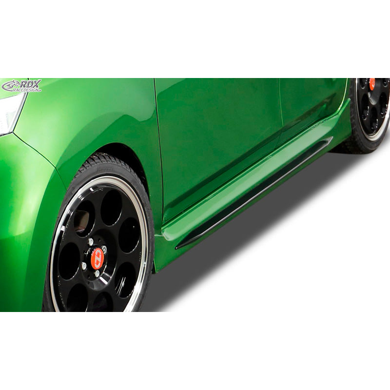 RDX Racedesign, Side skirts 'Slim', fits Daihatsu Materia (ABS glossy black)