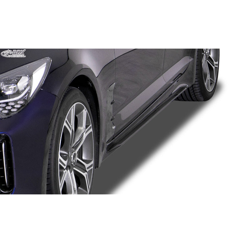 RDX Racedesign, Side skirts 'Slim', fits Kia Stinger (CK) 2018- (ABS glossy black)