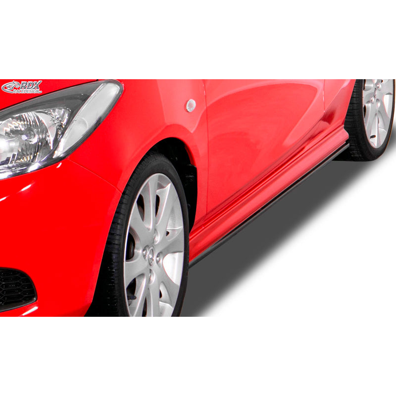 RDX Racedesign, Side skirts, fits Mazda 2 (DE) 2007-2014 'Edition' (ABS)