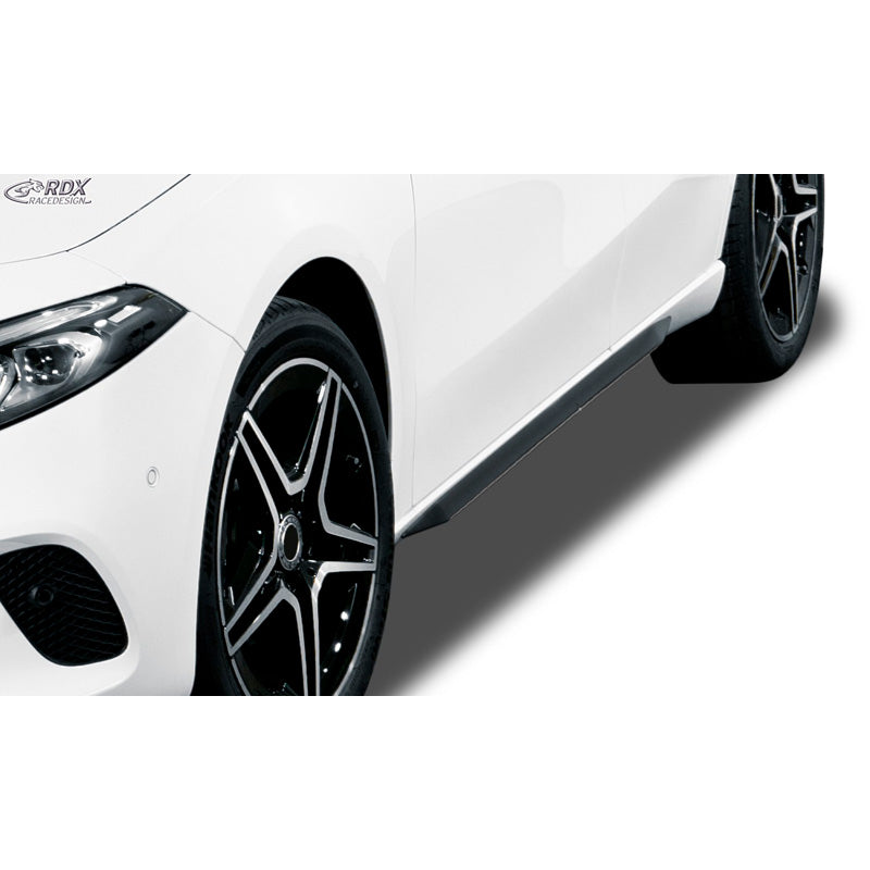 RDX Racedesign, Side skirts 'Slim', fits Mercedes A-Class W177 2018- (ABS glossy black)
