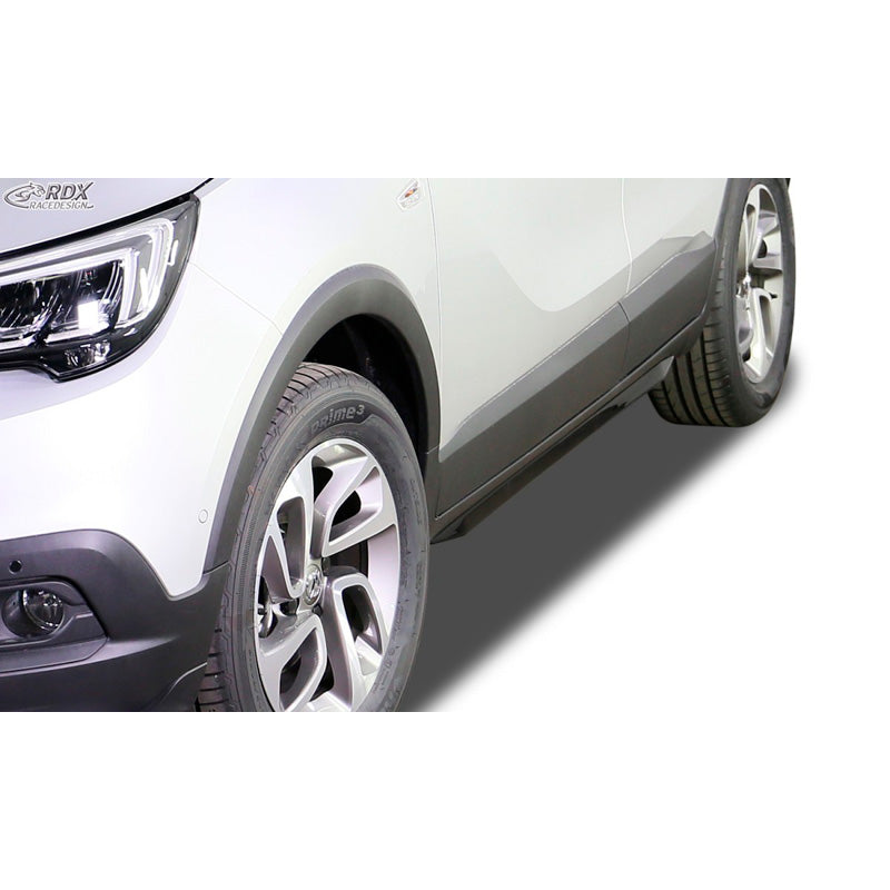 RDX Racedesign, bas de caisse « Slim », conviennent à Opel Crossland 2017- (ABS noir brillant)