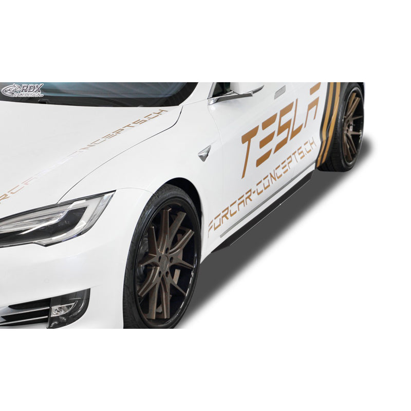 RDX Racedesign, side skirts 'Slim', fits Tesla Model S 2014-2016 & 2016- (ABS glossy black)
