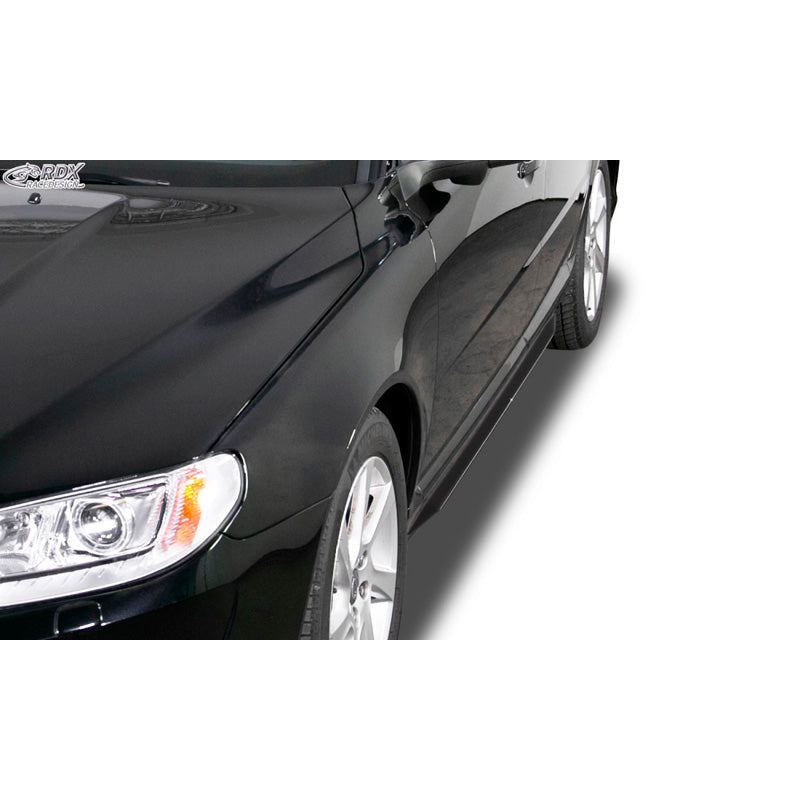 RDX Racedesign, jupes latérales 'Slim', compatibles avec Volvo S80 2006-2016 & Volvo V70 2007- (ABS noir brillant)