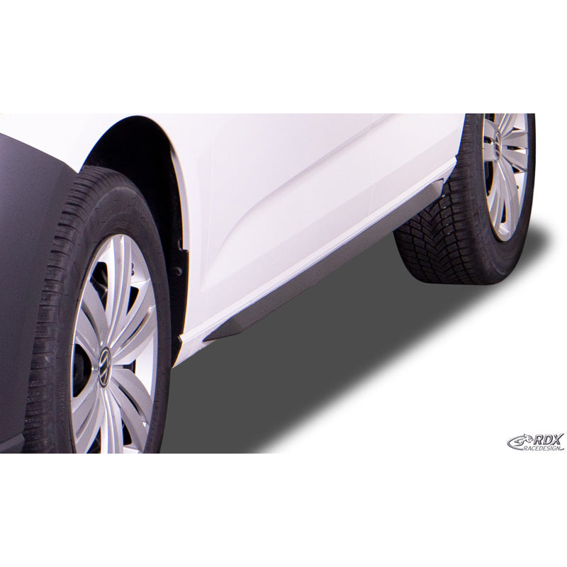 RDX Racedesign, Side skirts, fits Volkswagen Caddy V 2020- 'Slim' (ABS)