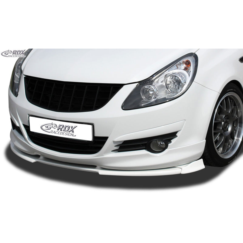 RDX Racedesign, Front spoiler Vario-X, Fits Opel Corsa D OPC-Line (2006-2010), Black PU