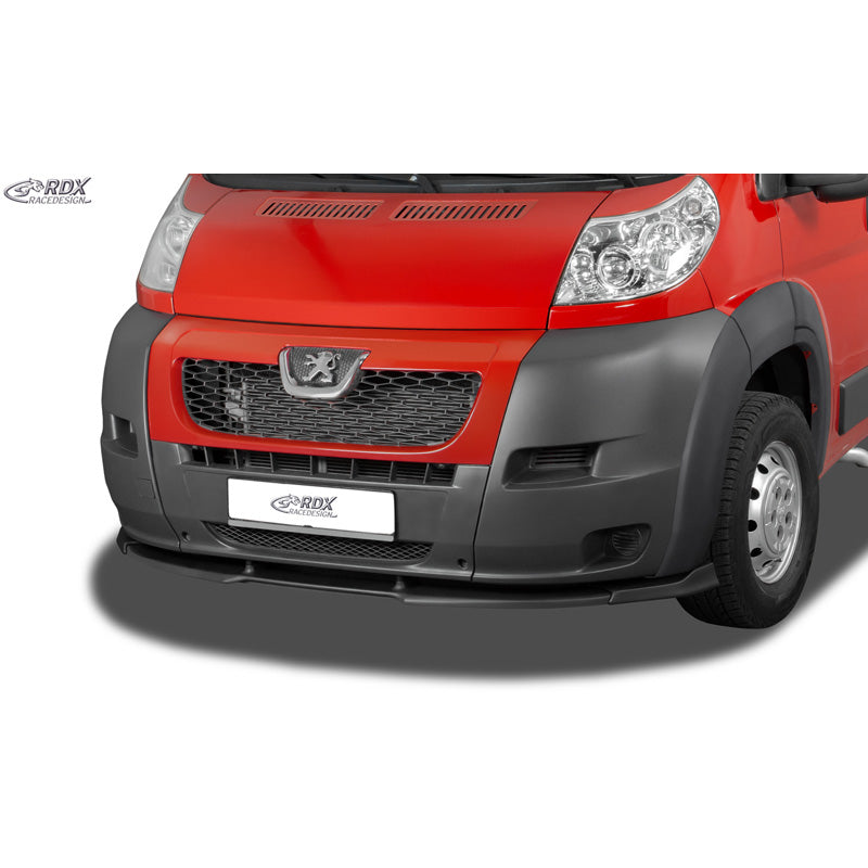 RDX, Front Spoiler VARIO-X, fits Peugeot Boxer / Fiat Ducato / Citroën Jumper (2006-2014) with mirror extenders