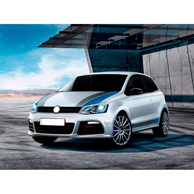 AutoStyle, bas de pare-chocs avant pour Volkswagen Polo 6R 2009-2014 'R-Look' incl. grille & DRL - non peint