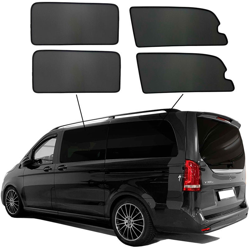 SunClip, Zonnescherm & bescherming tegen de zon, geschikt voor Mercedes V-Class W447 (lange wielbasis) 2014-2024 met uitklapbare ramen