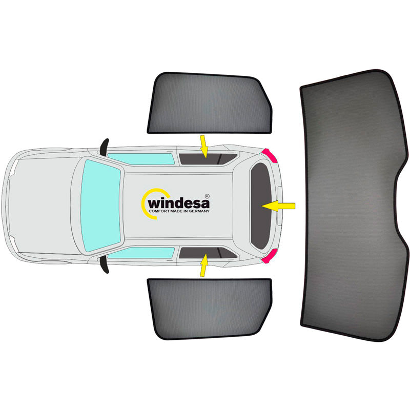 SunClip, zonnescherm & zonwering, geschikt voor BMW 1-Series F40 5-deurs (2019-2024)
